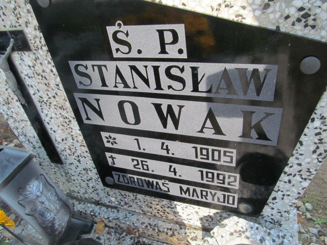 Stanisław Nowak       1905 Śnieciska - Grobonet - Wyszukiwarka osób pochowanych